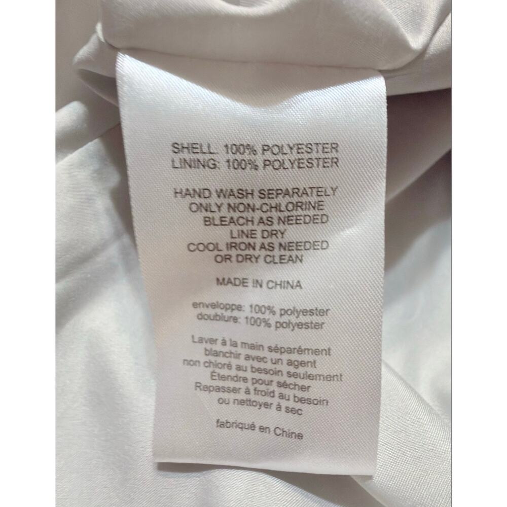 Vera Wang White Sterling Bridesmaid Gown Size 16 Ice Blue Gray Crisscross Back - Picture 9 of 11